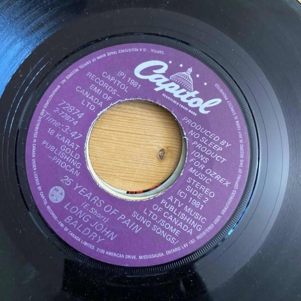 Long John Baldry - 25 Years of Pain/Too Late for Crying 72874 45rpm VG R37